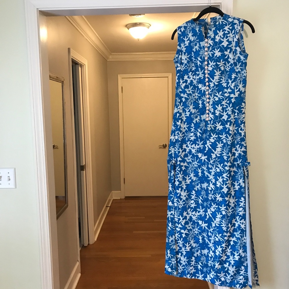 Vintage Lilly Pulitzer blue floral maxi